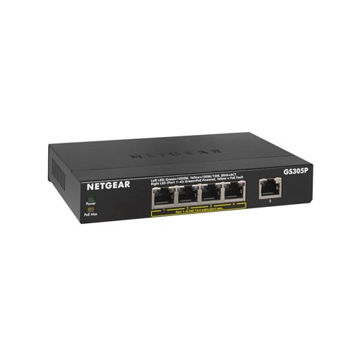 NETGEAR GS305P 5-Port Gigabit + 4-Port POE Switch