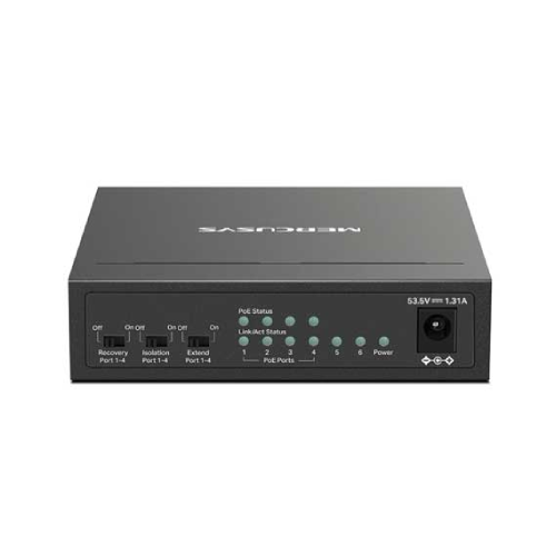 MERCUSYS MS106P 6-Port 10/100Mbps Desktop Switch with 4-Port PoE+ (67W PoE Budget)