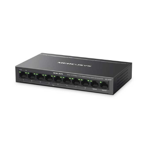 MERCUSYS MS110CMP 10-Port Desktop Switch with 8-Port PoE+ & 2 Gigabit Uplink Ports (115W PoE Budget)