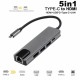 5-in-1 USB Type C Hub HDMI 4K USB C Hub to Rj45 Lan Adapter for Mac book Pro Thunderbolt 3 USB-C Charger