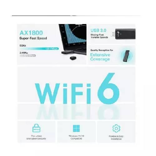 TP-Link Archer TX20U AX1800 Dual Band Wi-Fi 6 USB Adapter