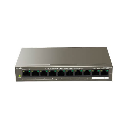 Tenda TEF1110P-8-102W 8-Port 10/100Mbps+2 Gigabit POE Switch